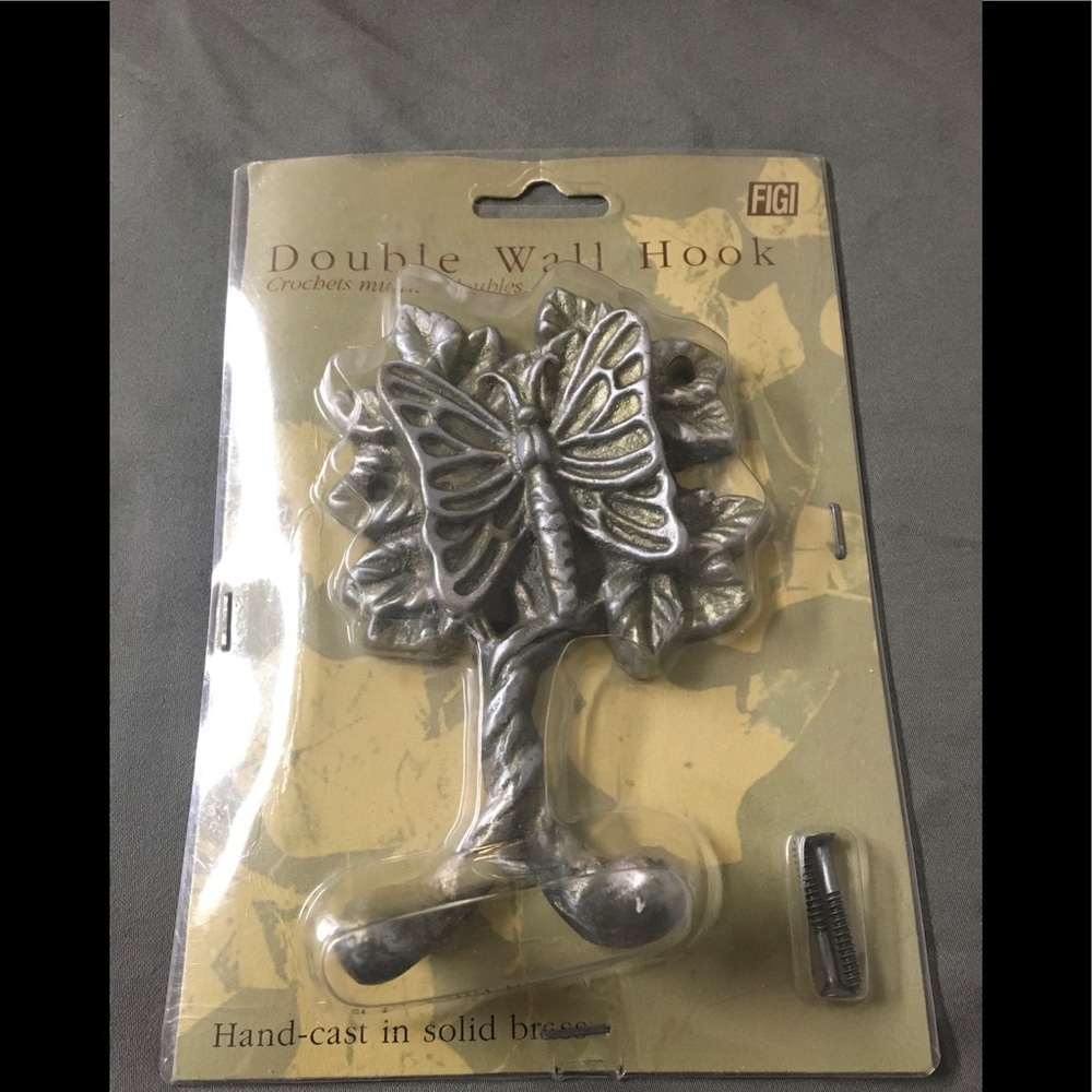 Brass Butterfly Double Wall Hook